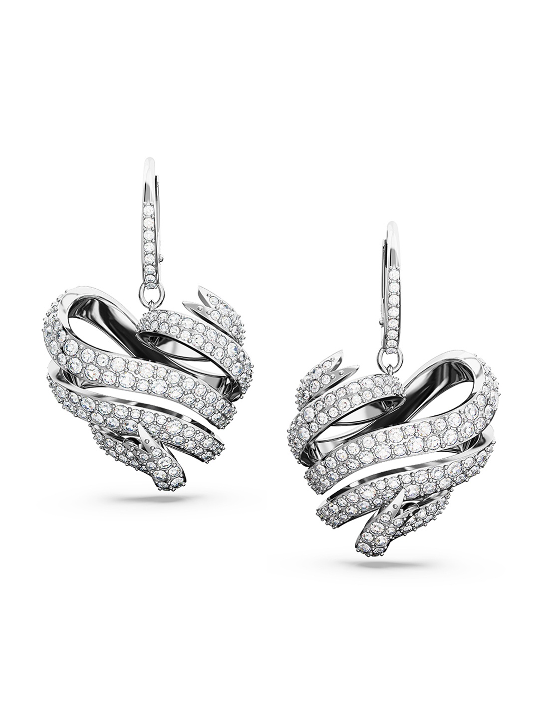 

SWAROVSKI Heart Shaped Drop Earrings, Silver