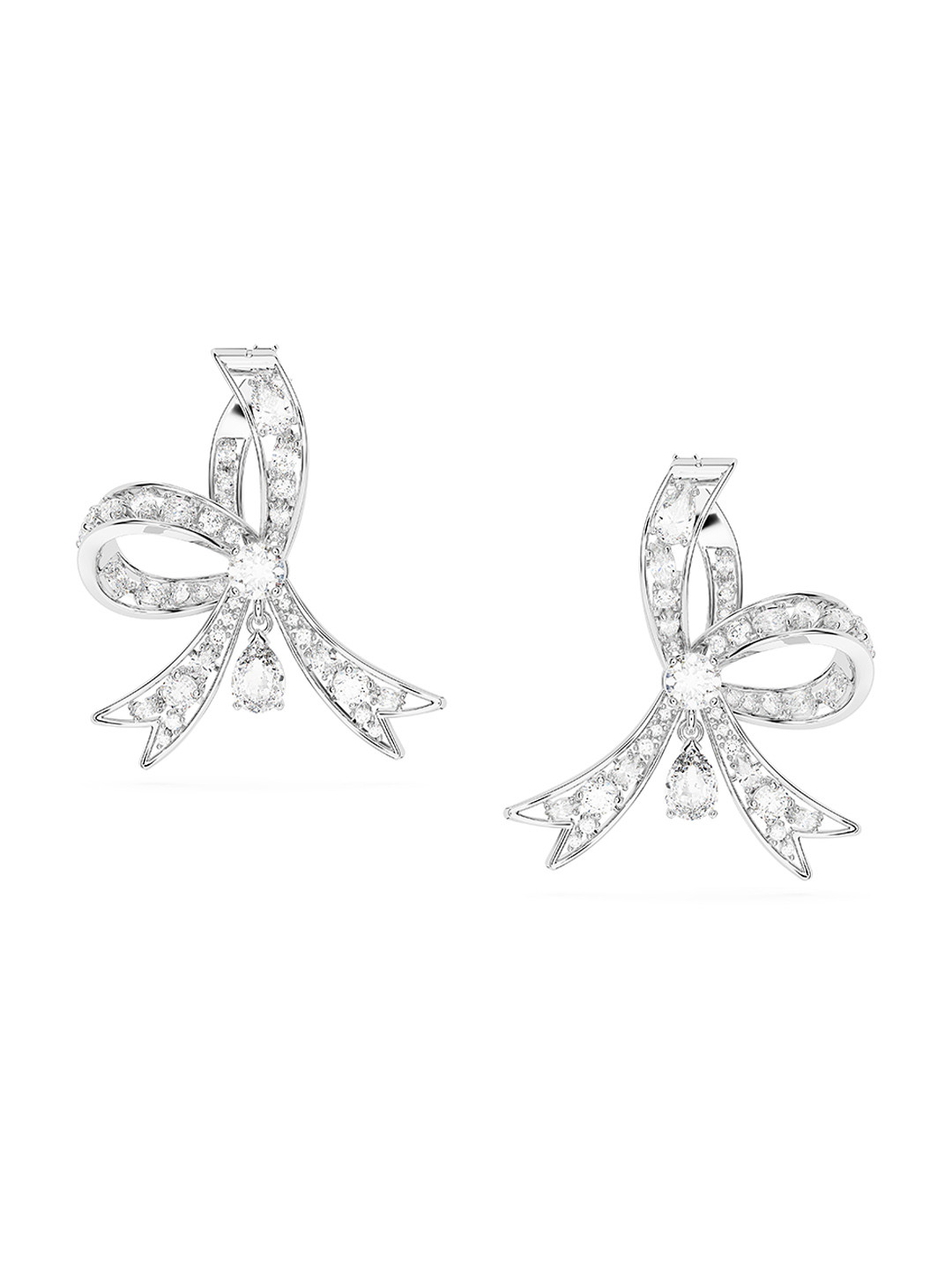 

SWAROVSKI Rhodium-Plated Crystal Studded Earrings, White