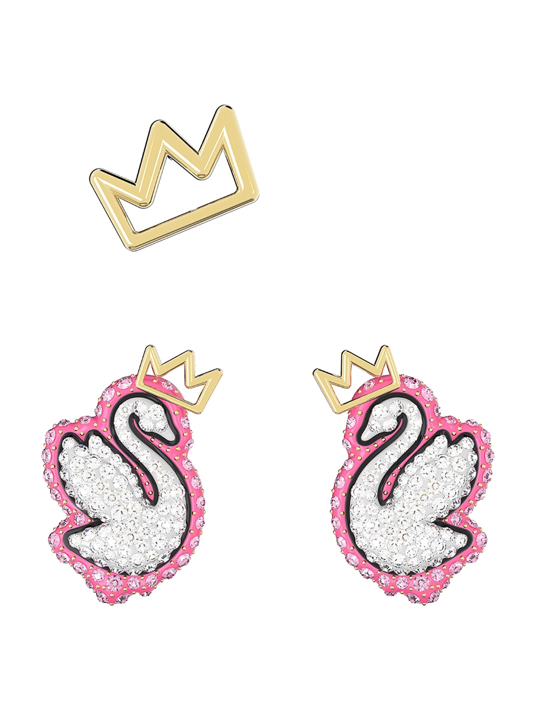

SWAROVSKI Gold-Plated Crystal-Studded Earrings, Pink