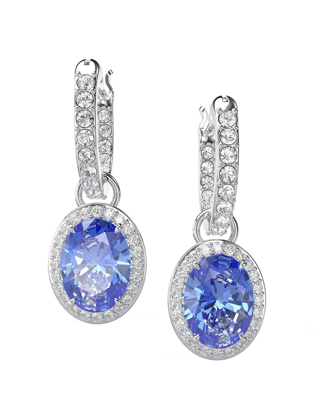 

SWAROVSKI Rhodium-Plated Crystal Studded Earrings, Blue