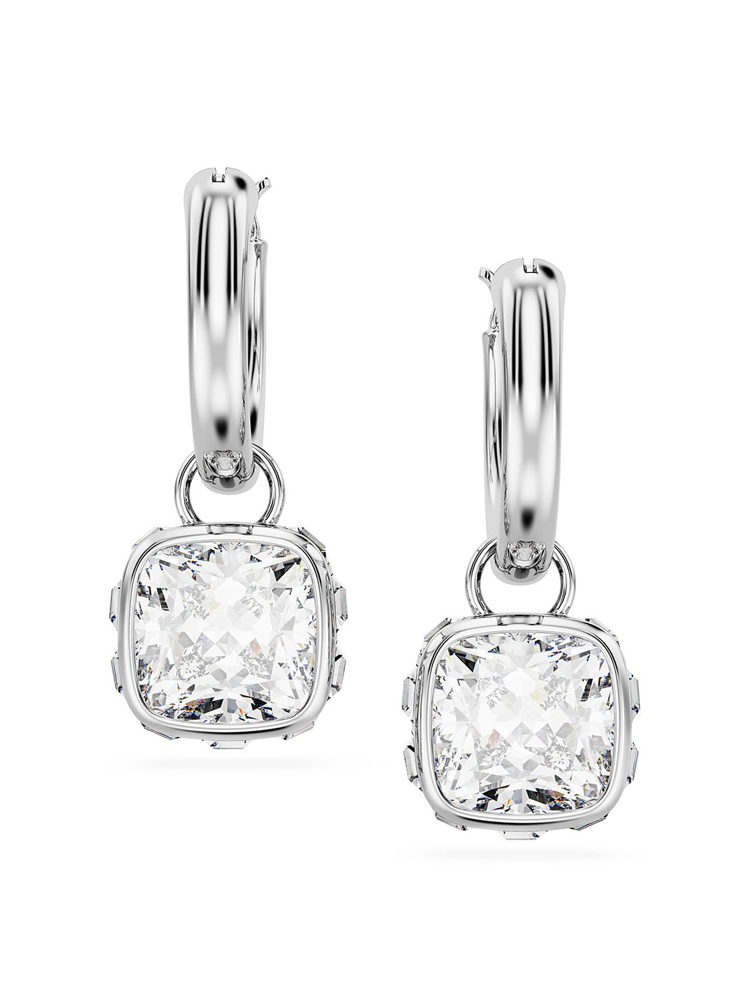 

Swarovski Chroma Rhodium Plated Square Cut Drop Earrings, White