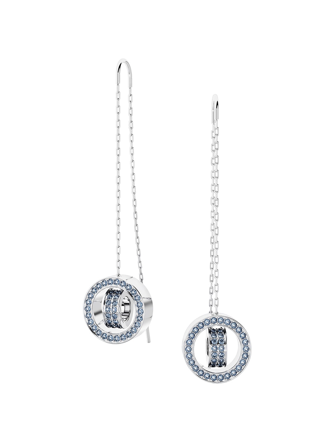 

SWAROVSKI Rhodium Plated Dextera Drop Earrings, Blue