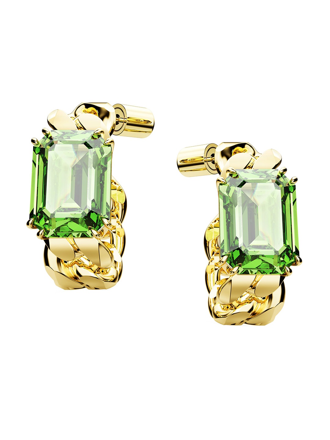 

SWAROVSKI Gold-Plated Crystal Studded Earrings, Green