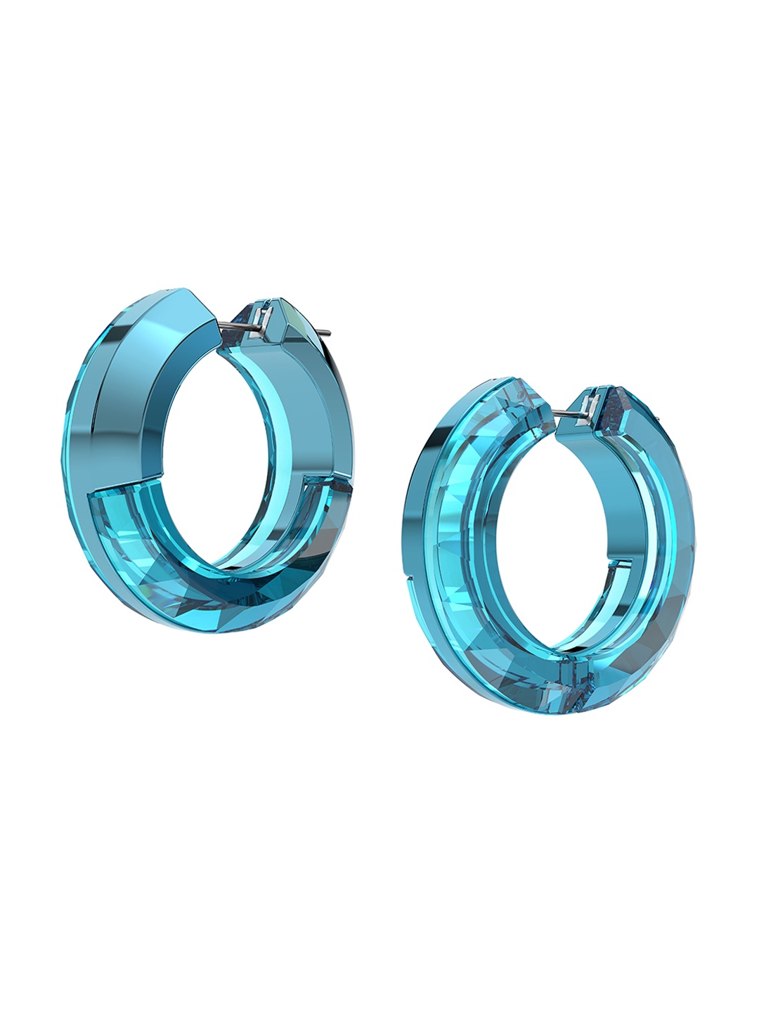 

SWAROVSKI Blue Contemporary Hoop Earrings