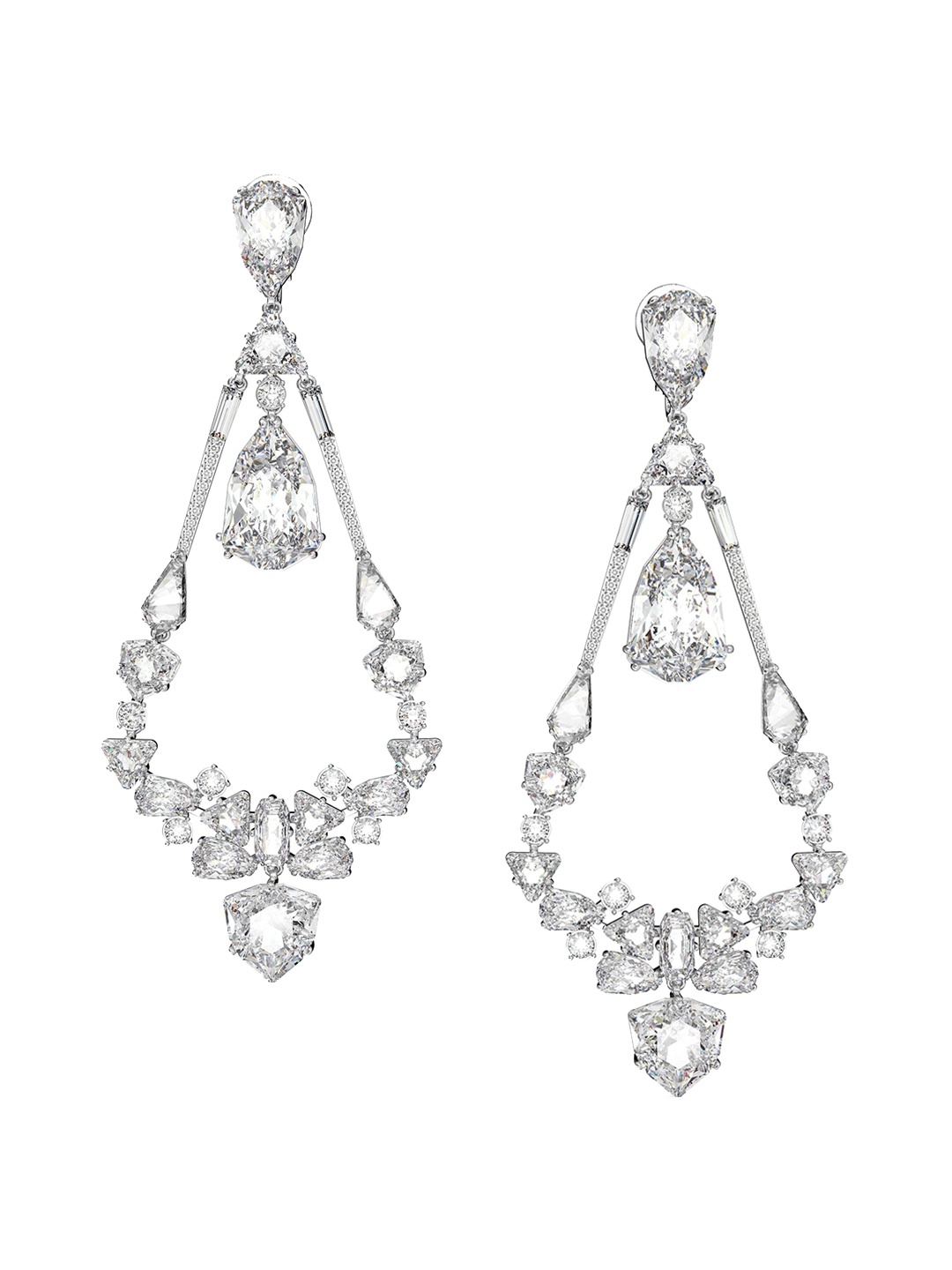 

SWAROVSKI Rhodium-Plated Crystal Studded Earrings, White