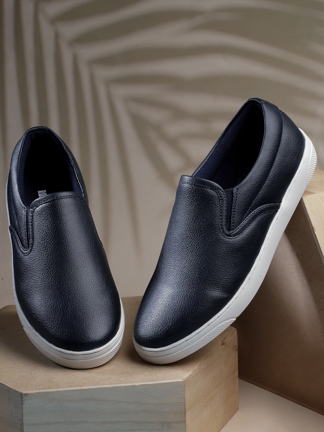 

The Roadster Lifestyle Co. Women Navy Blue Textured Slip-On Sneakers