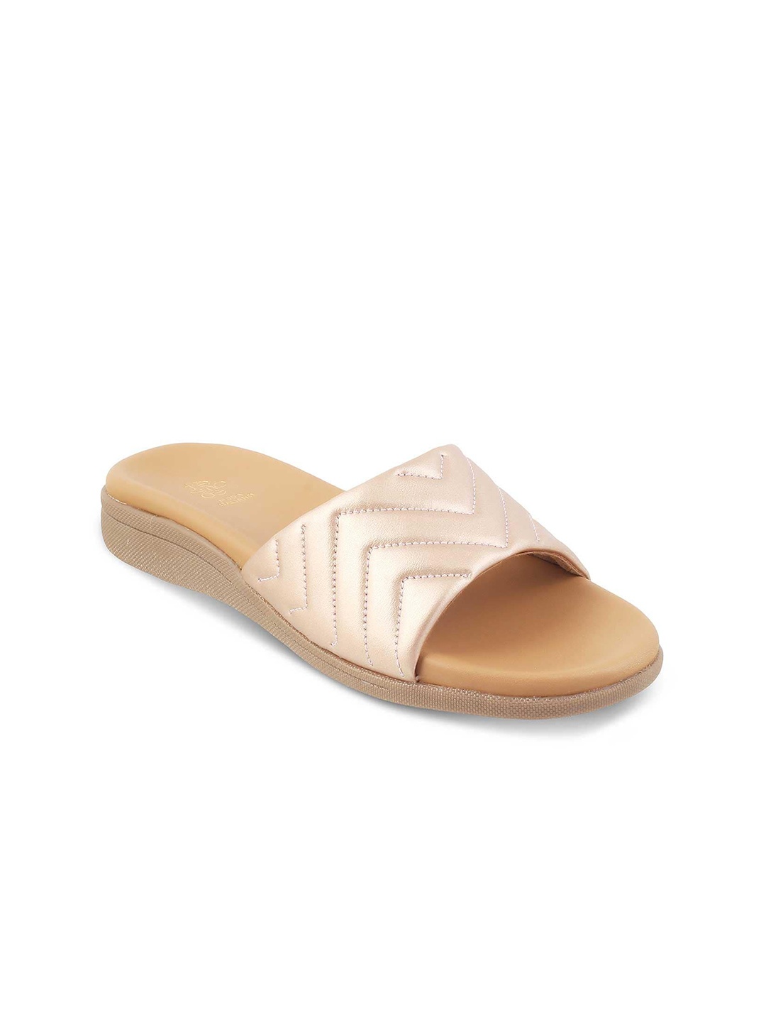 

Tresmode COLFLAT Textured Open Toe Flats, Champagne