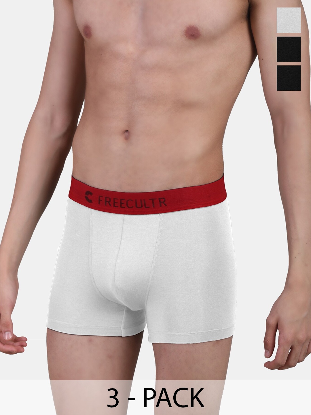 

FREECULTR Pack Of 3 Anti Bacterial Micro Modal Airsoft Trunks, White