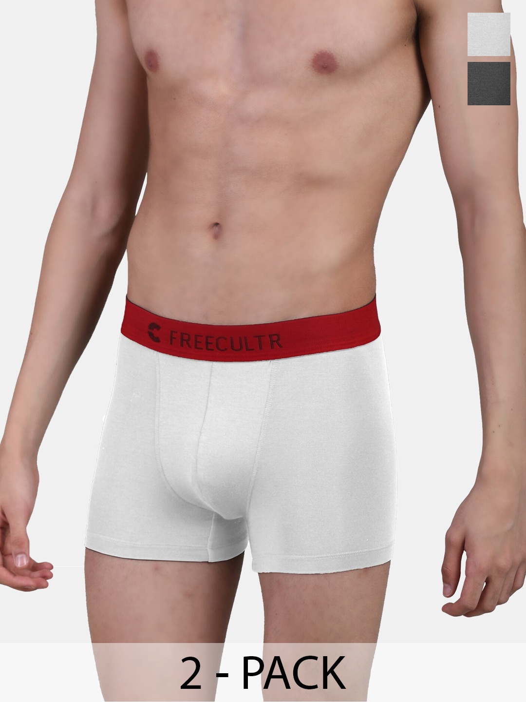 

FREECULTR Pack Of 2 Anti Bacterial Sweat Proof Airsoft Trunks, White