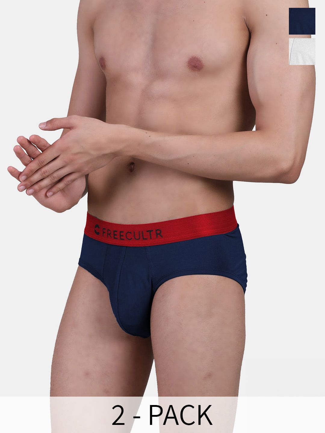 

FREECULTR Pack Of 2 Anti Bacterial Micro Modal Airsoft Basic Briefs, White