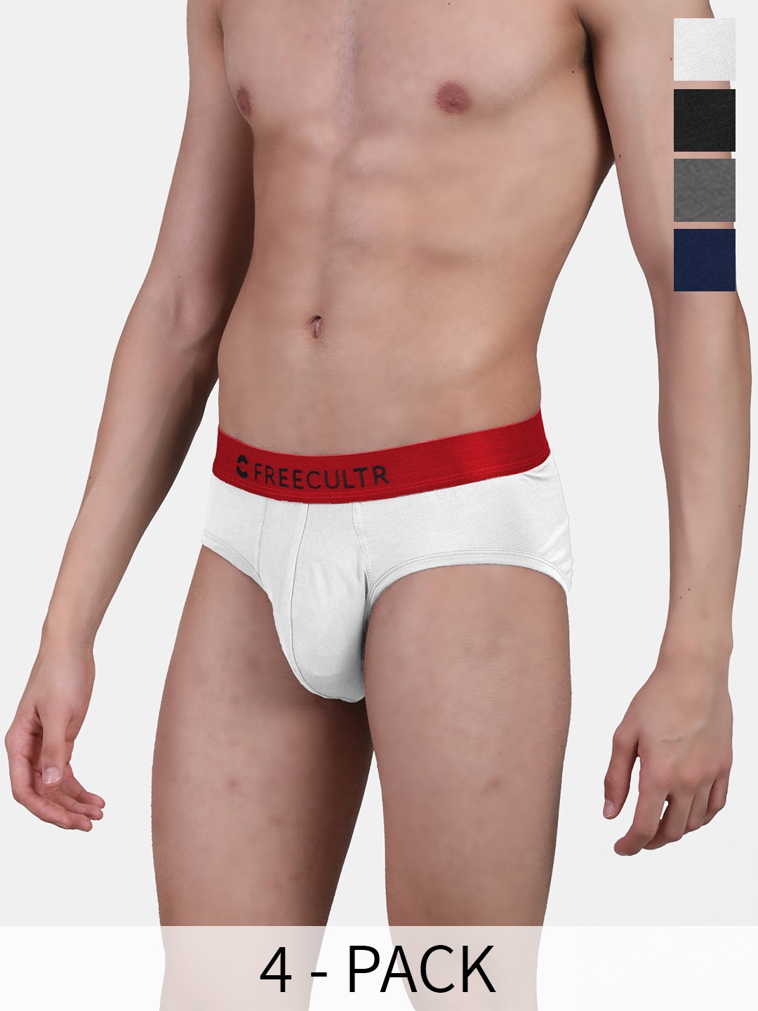 

FREECULTR Pack Of 4 Anti Bacterial Micro Modal Airsoft Briefs, Black