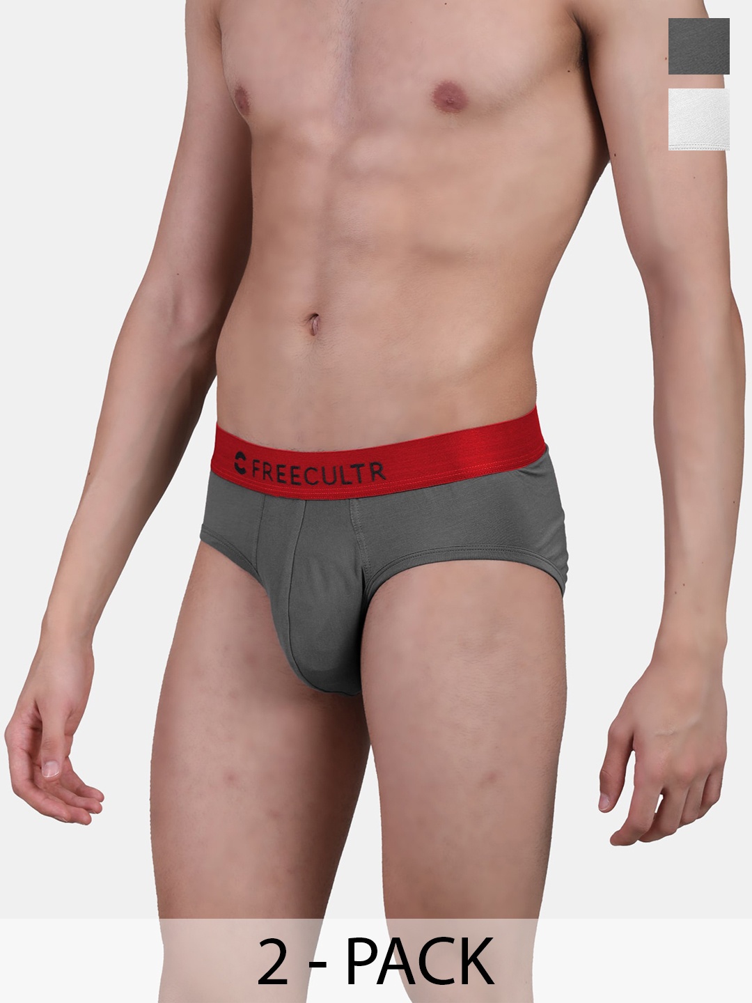 

FREECULTR Pack Of 4 Anti Bacterial Airsoft Basic Briefs, Grey