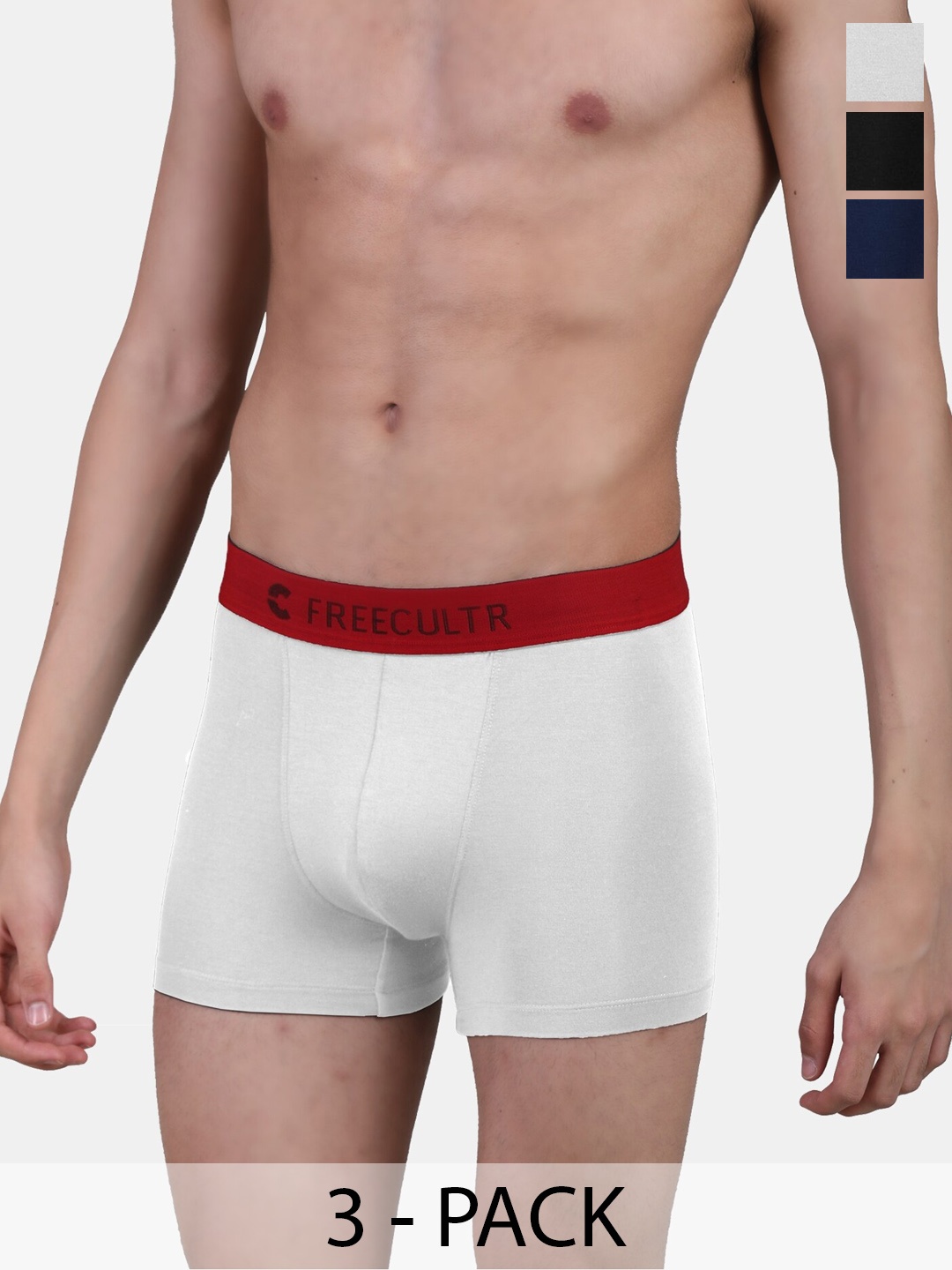 

FREECULTR Men Pack of 3 Anti Bacterial Micro Modal Airsoft Trunks, Black