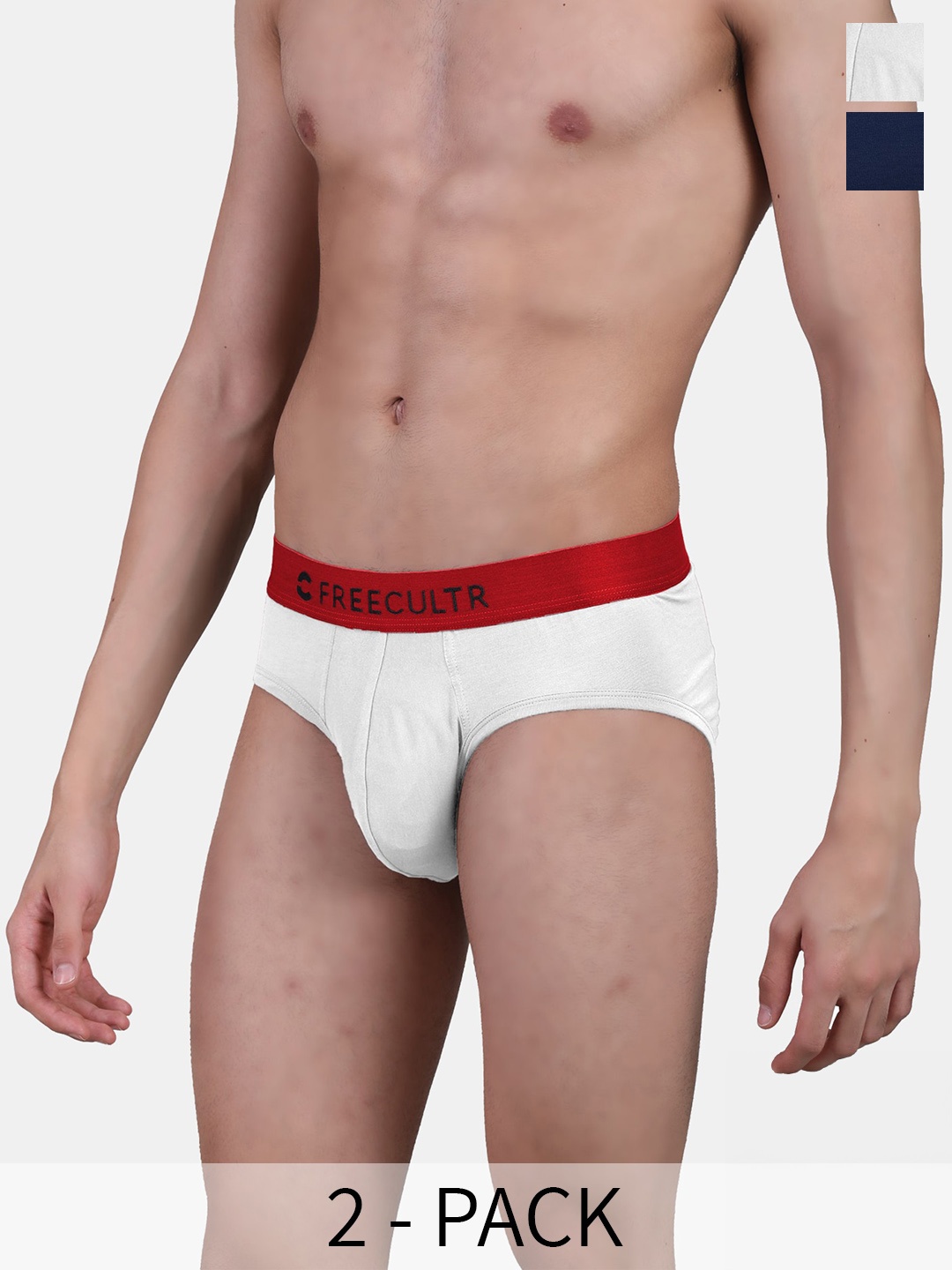 

FREECULTR Pack of 2 Anti Bacterial Micro Modal Airsoft Briefs, Blue