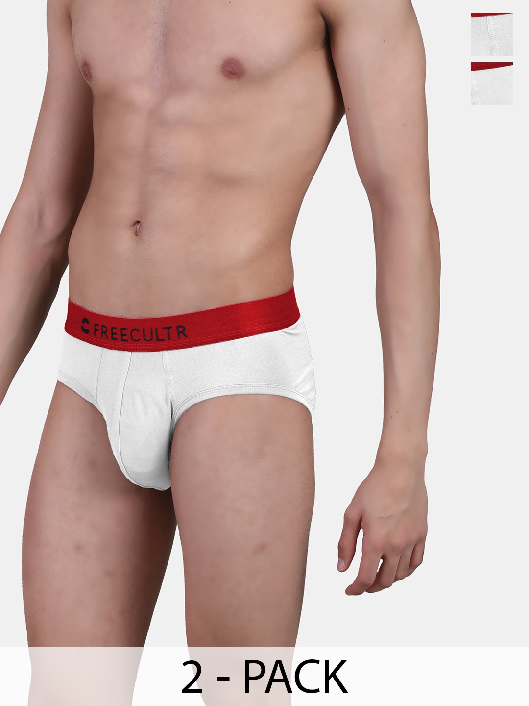 

FREECULTR Pack of 3 Anti Bacterial Micro Modal Airsoft Briefs FC-L-B-RWH-RWH-RWH-03, White