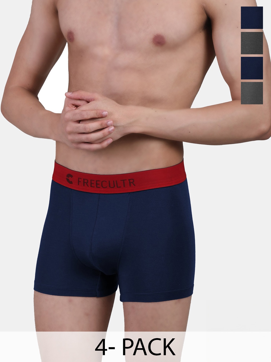 

FREECULTR Pack of 4 Anti Bacterial Trunks, Blue