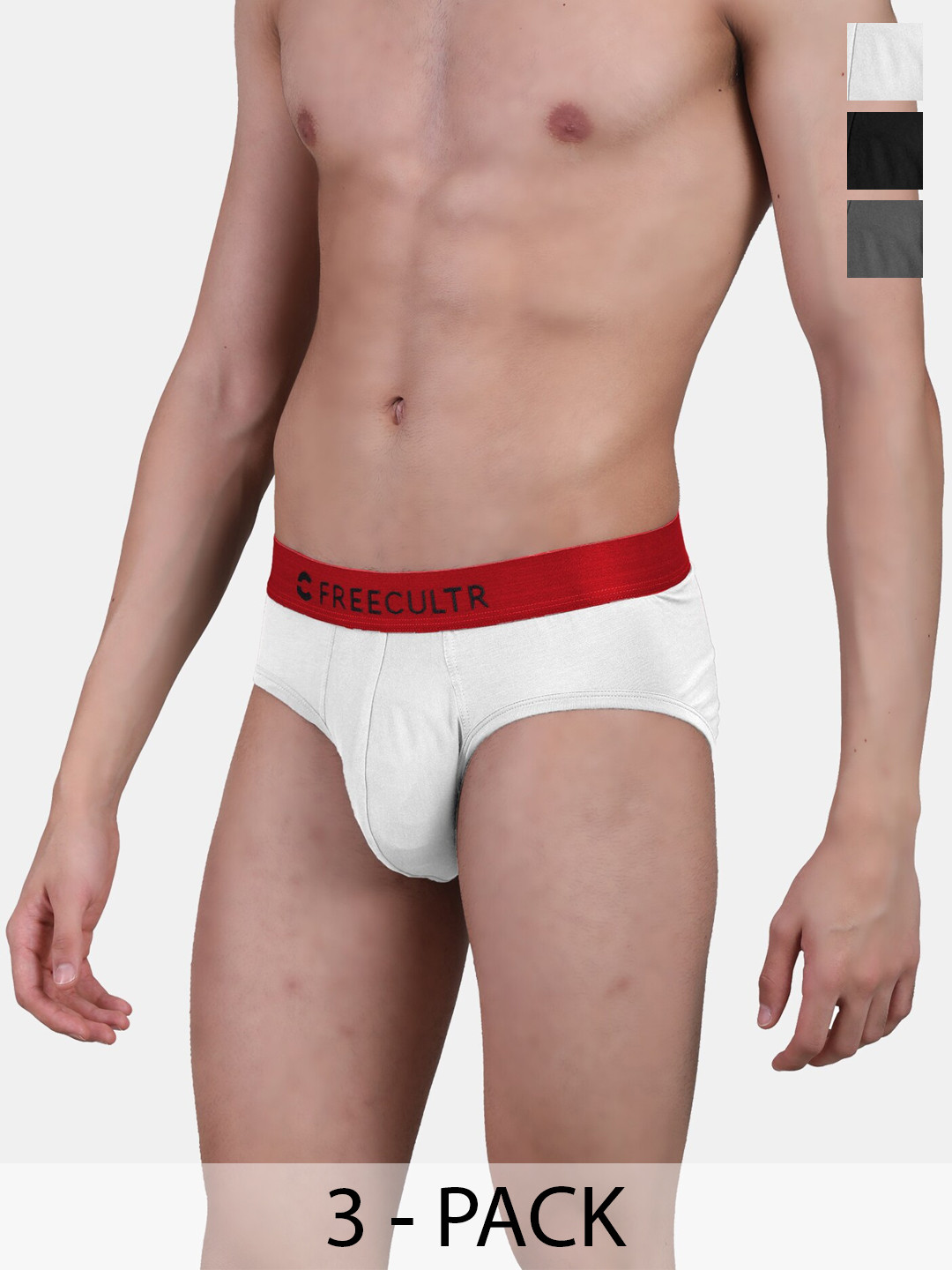 

FREECULTR Pack of 3 Anti Bacterial Micro Modal Airsoft Trunks, Black