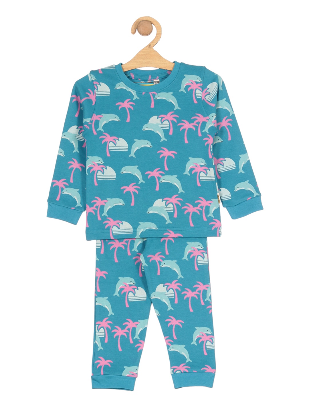 

Lil Lollipop KidsConversational Printed Pure Cotton Night suit, Blue