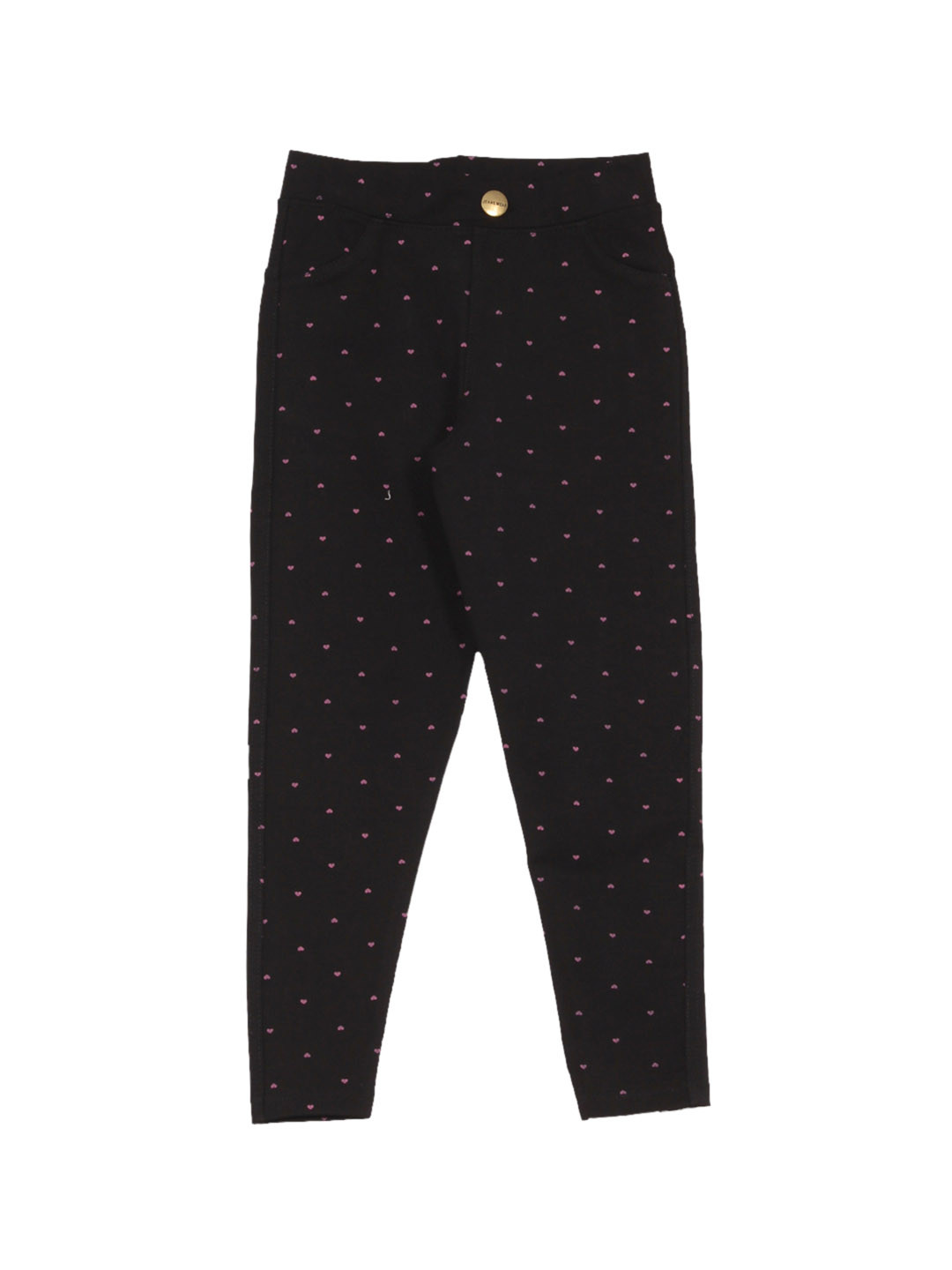 

Lil Lollipop Girls Conversational Printed Cotton Trousers, Black