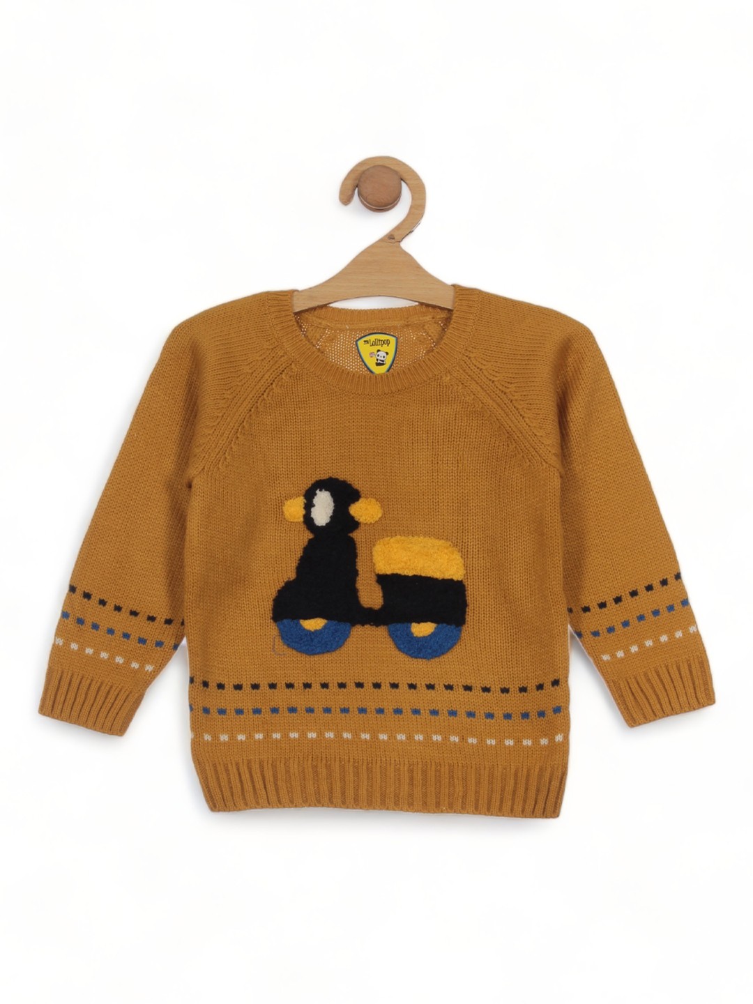

Lil Lollipop Kids Embroidered Cotton Pullover, Mustard