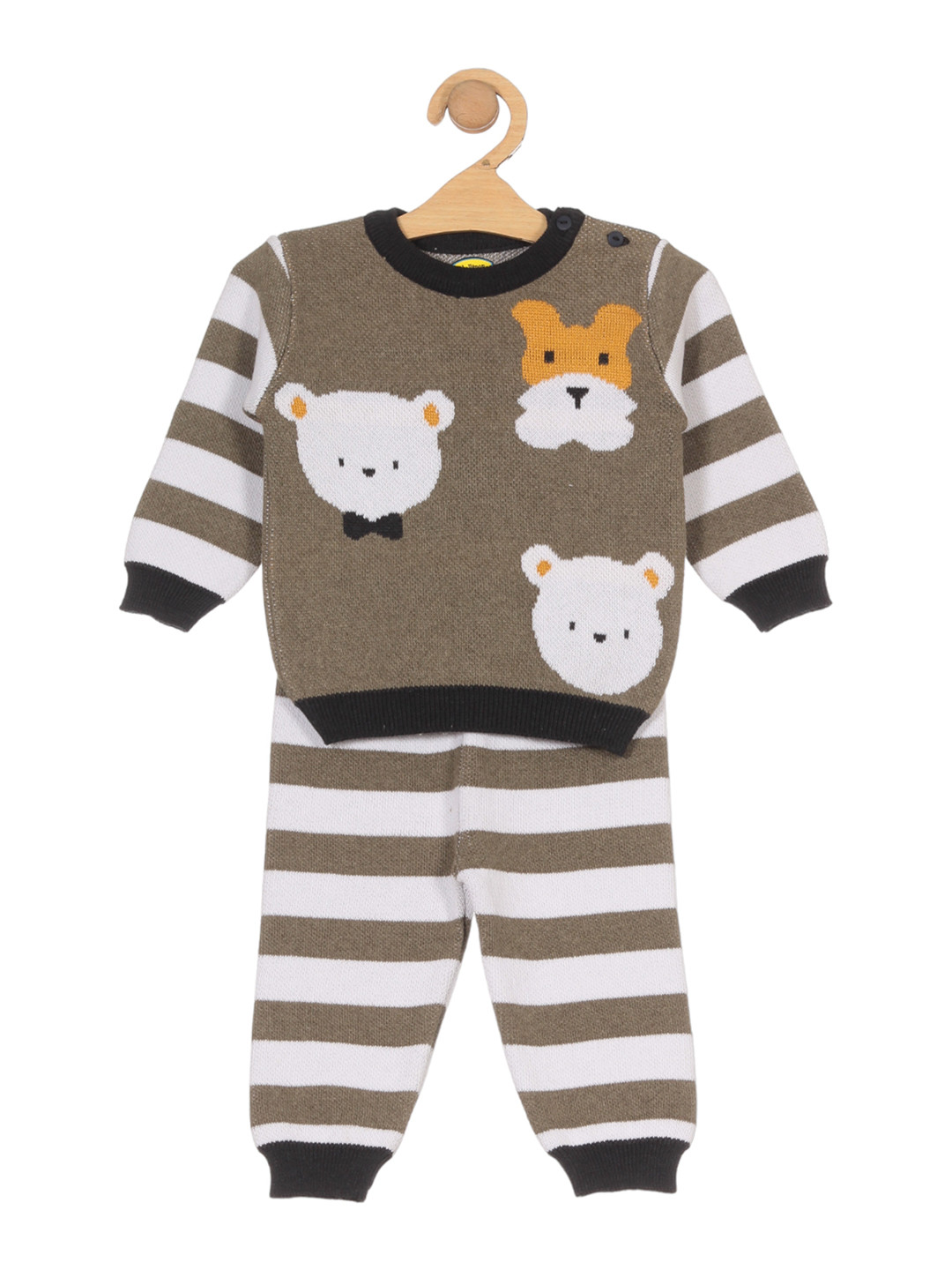 

Lil Lollipop Kids Graphic Printed Pure Cotton T-shirt with Trousers, Grey