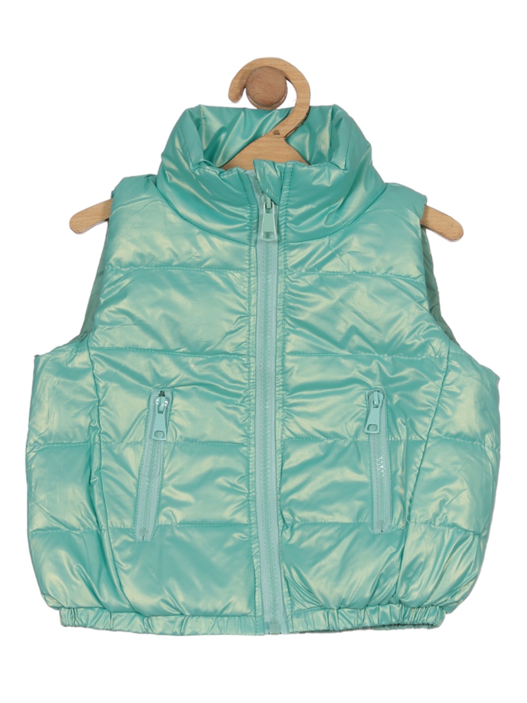 

Lil Lollipop Kids Mock Collar Sleeveless Lightweight Padded Jacket, Green