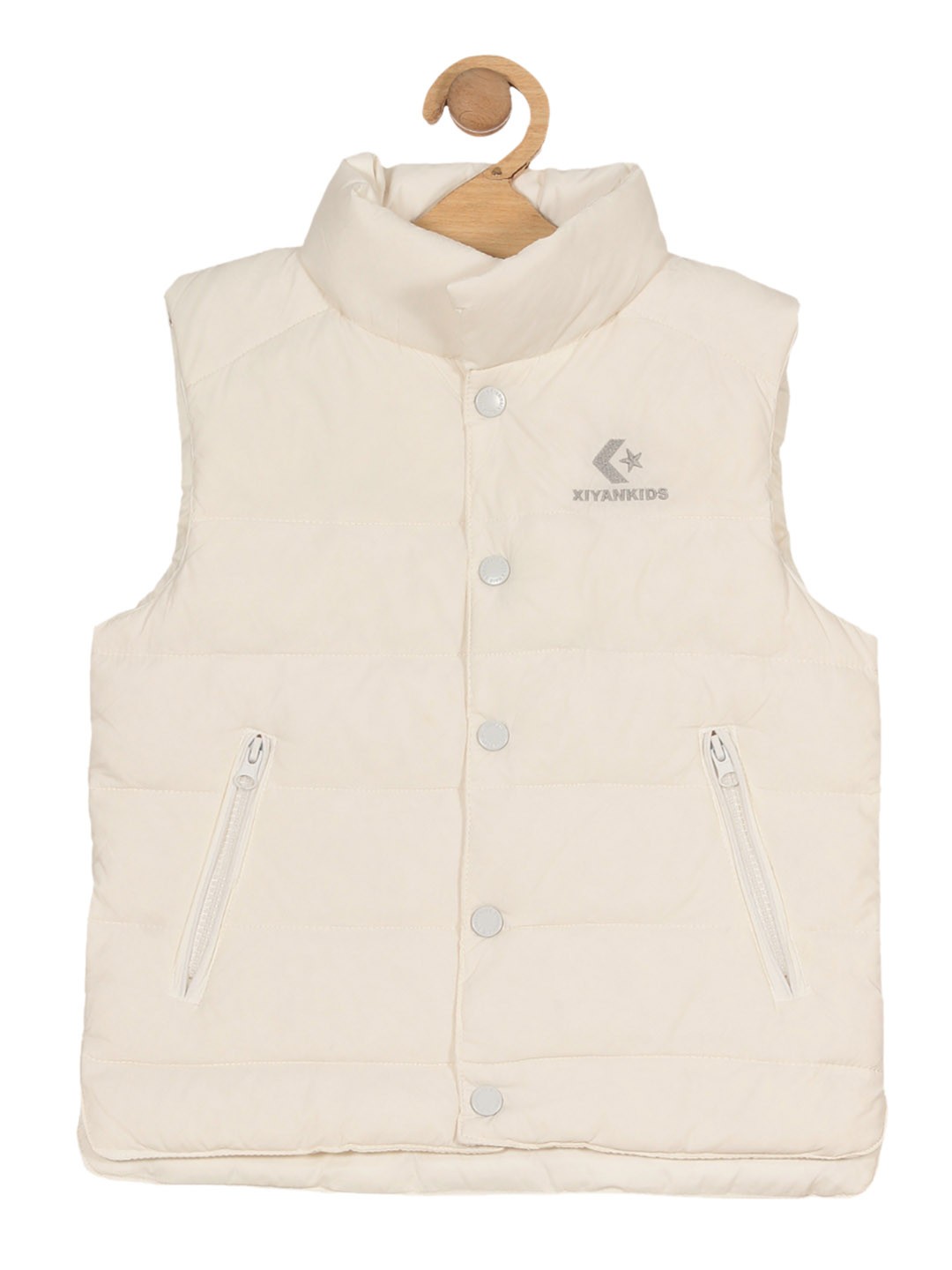 

Lil Lollipop Kids Mock Collar Sleeveless Lightweight Puffer Jacket, White