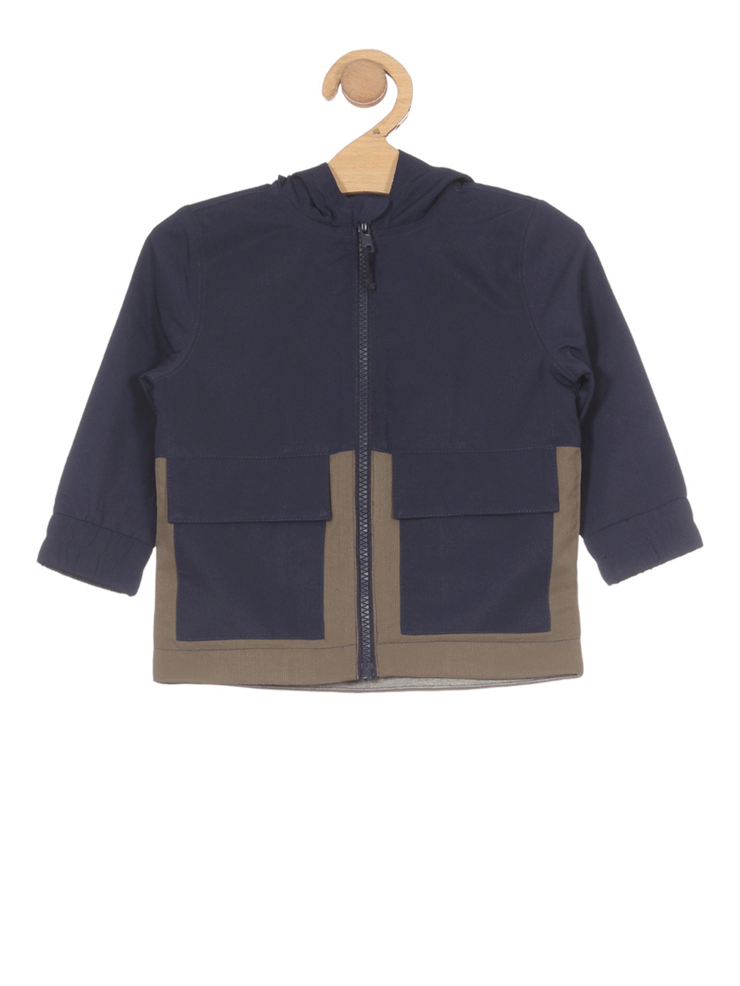 

Lil Lollipop Kids Colourblocked Hooded Lightweight Padded Jacket, Navy blue