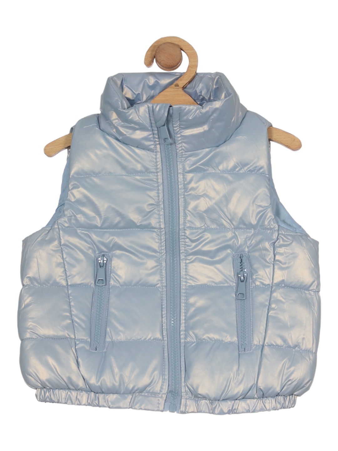 

Lil Lollipop Kids Mock Collar Sleeveless Lightweight Puffer Jacket, Blue