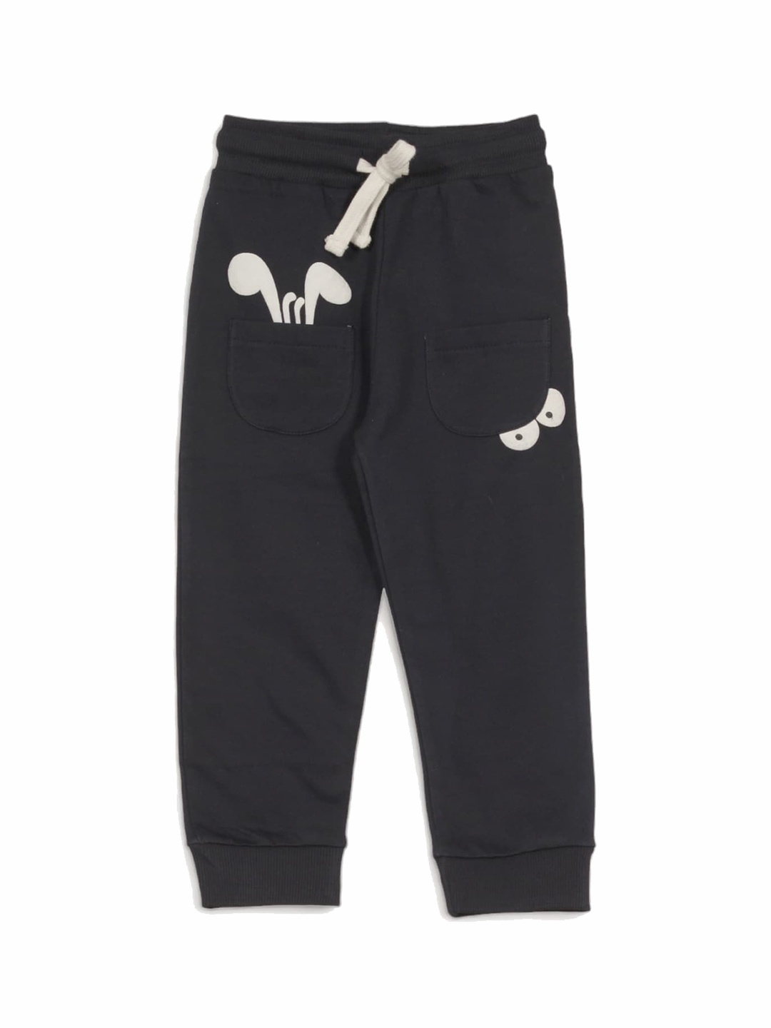 

Lil Lollipop Kids Graphic Printed Pure Cotton Joggers, Navy blue