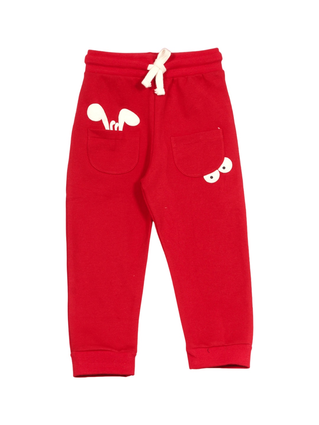 

Lil Lollipop Kids Graphic Printed Pure Cotton Joggers, Red