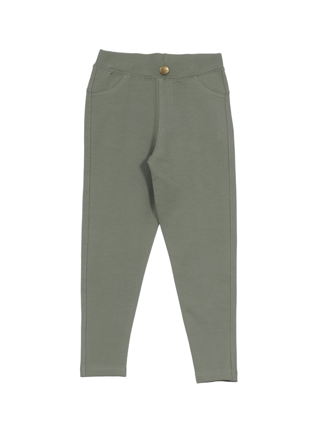 

Lil Lollipop Girls Slim-Fit Cotton Jeggings, Green