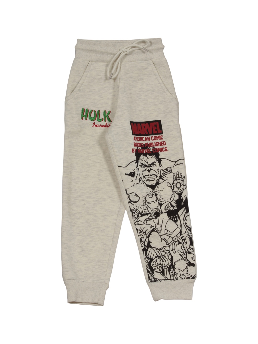 

Lil Lollipop Kids Hulk Printed Mid-Rise Cotton Joggers, Grey