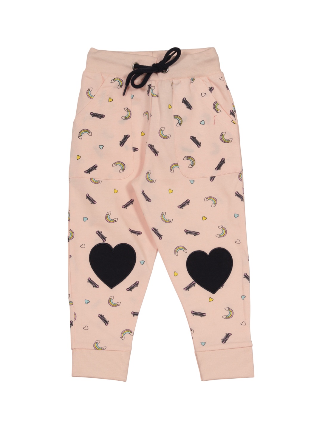 

Lil Lollipop Kids Graphic Printed Mid Rise Pure Cotton Joggers, Pink