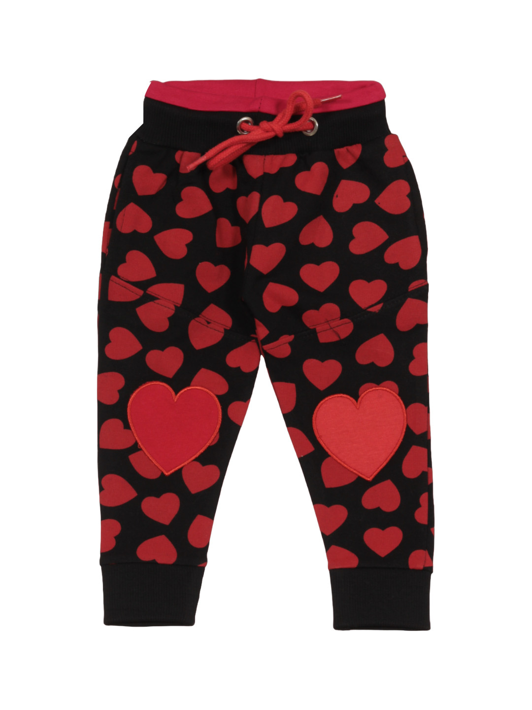 

Lil Lollipop Kids Conversational Printed Mid-Rise Pure Cotton Joggers, Black