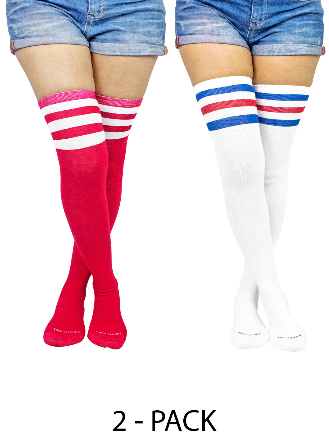 

BAESD Women Pack Of 2 Lightweight Above Knee Socks, Red