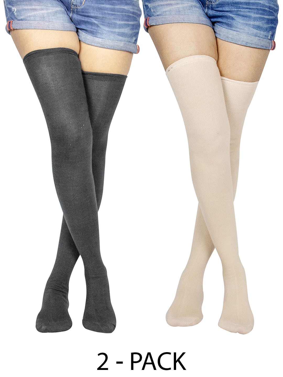 

BAESD Set Of 2 Thigh-High Stockings, Black