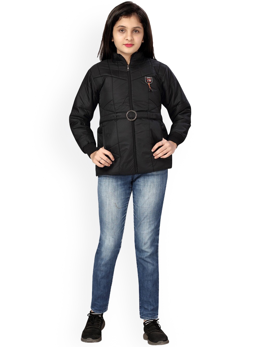 

BAESD Girls Longline Open Front Jacket, Black
