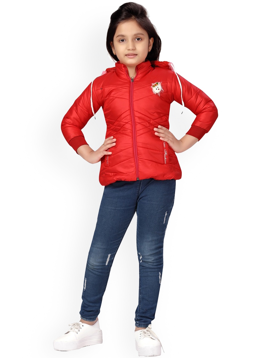 

BAESD Girls Hooded Padded Jacket, Red