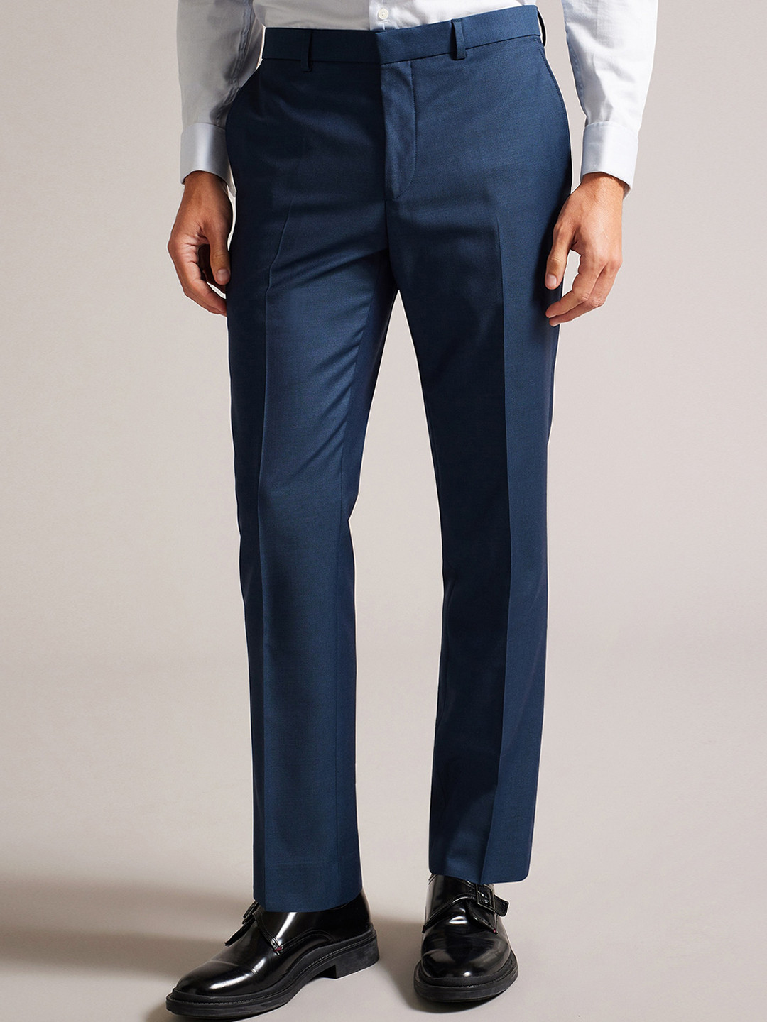 

Ted Baker Men Mid-Rise Slim Fit Formal Trousers, Green