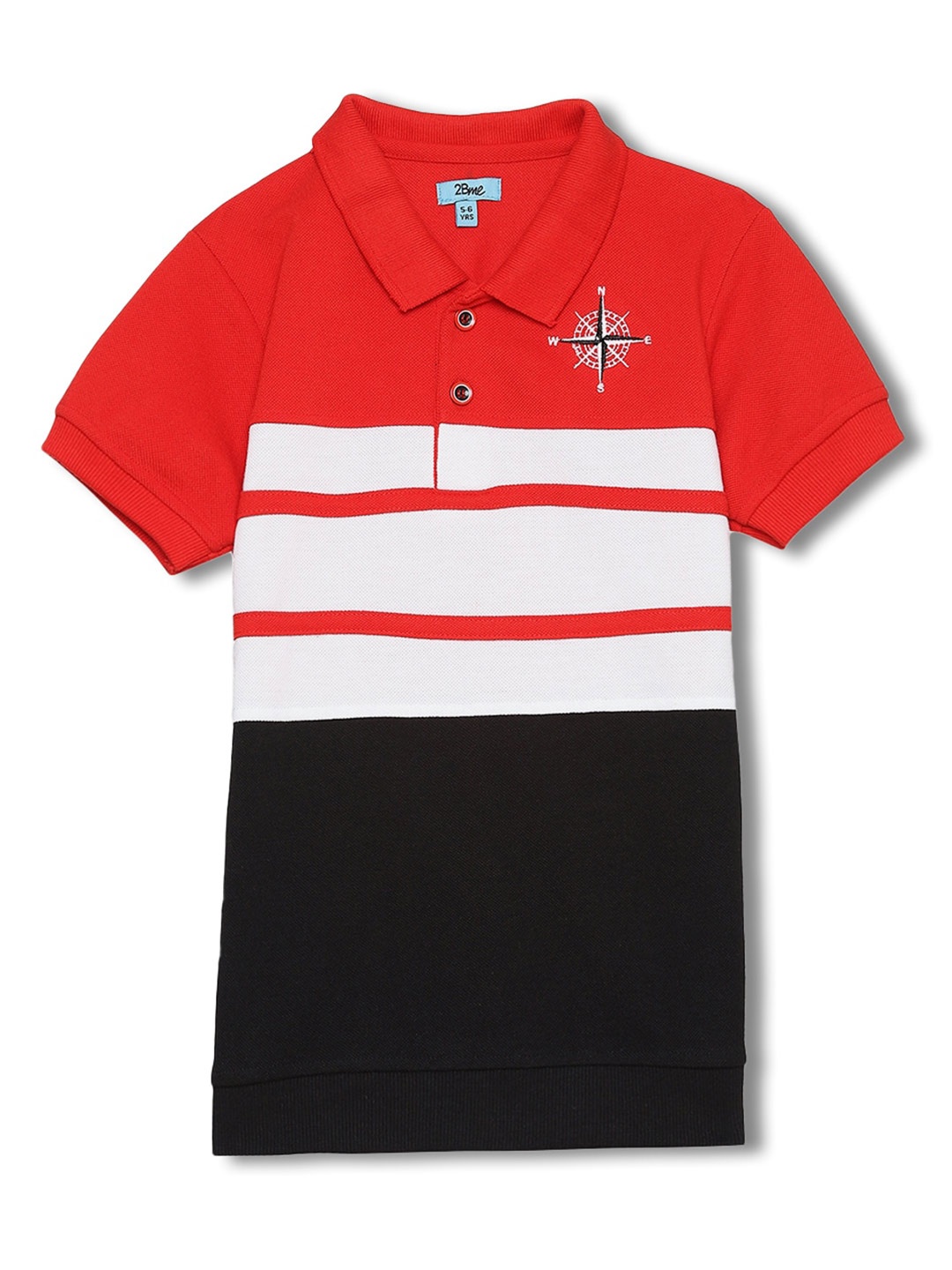 

2Bme Boys Colourblocked Polo Collar Short Sleeve Cotton Regular T-shirt, Red