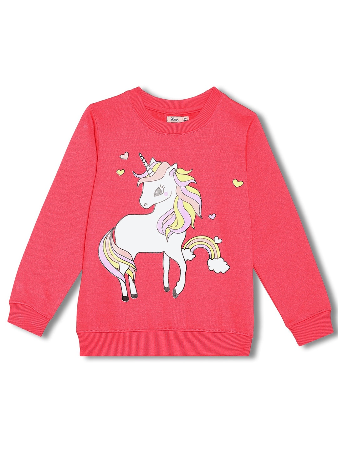 

2Bme Girls Graphic Printed Acrylic Pullover, Pink
