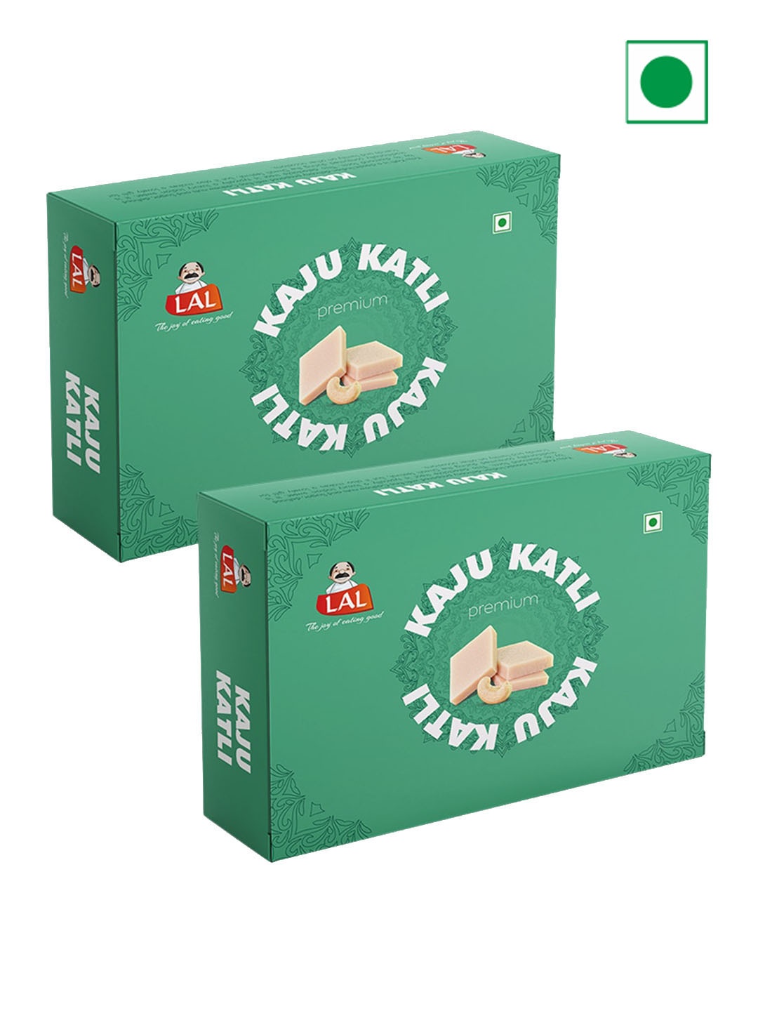 

LAL Pack of 2 Kaju Katli Premium Sweets-400gm Each, Green