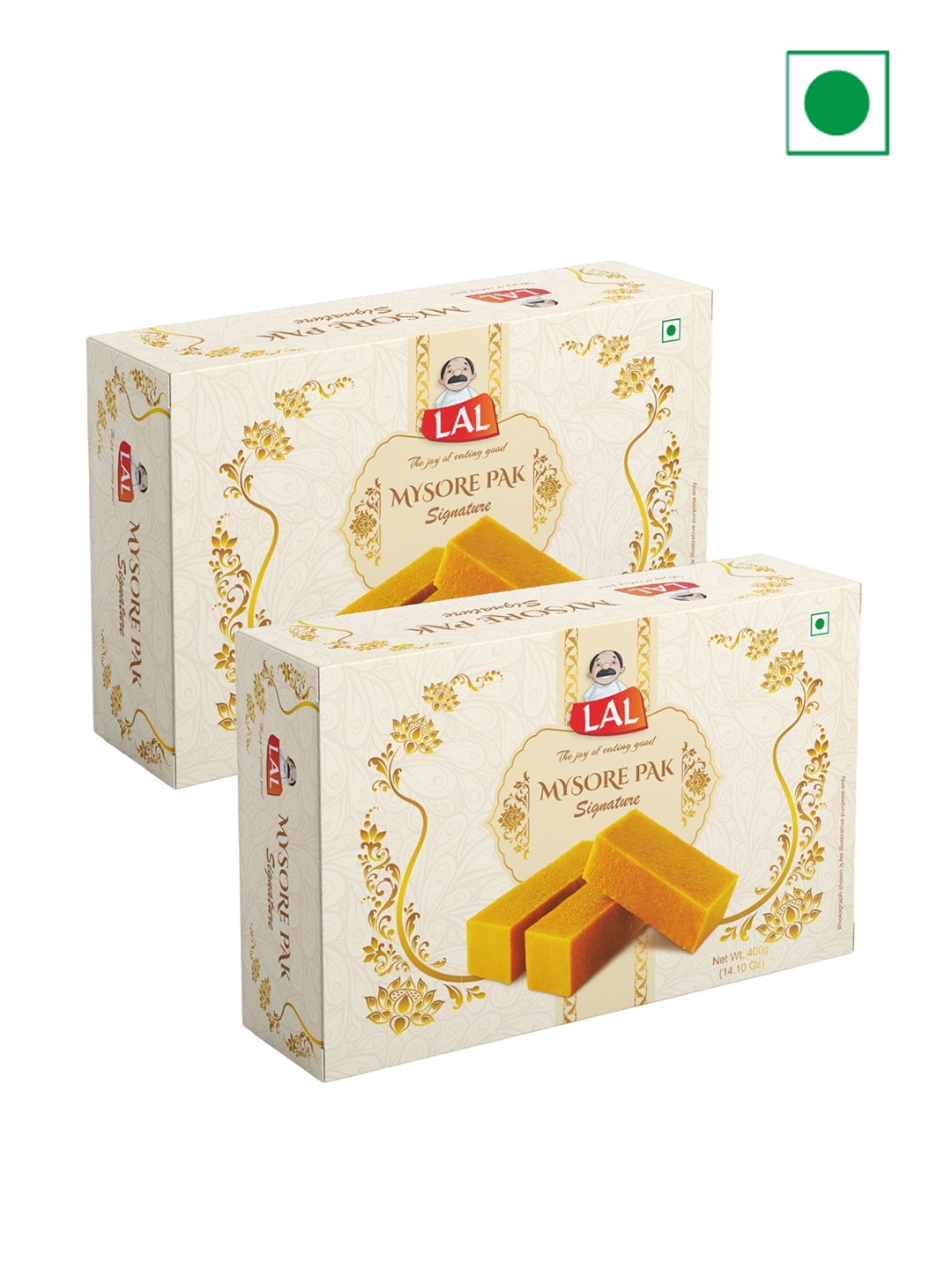 

LAL Pack of 2 Mysore Pak Signature Sweets-400gm Each, Brown