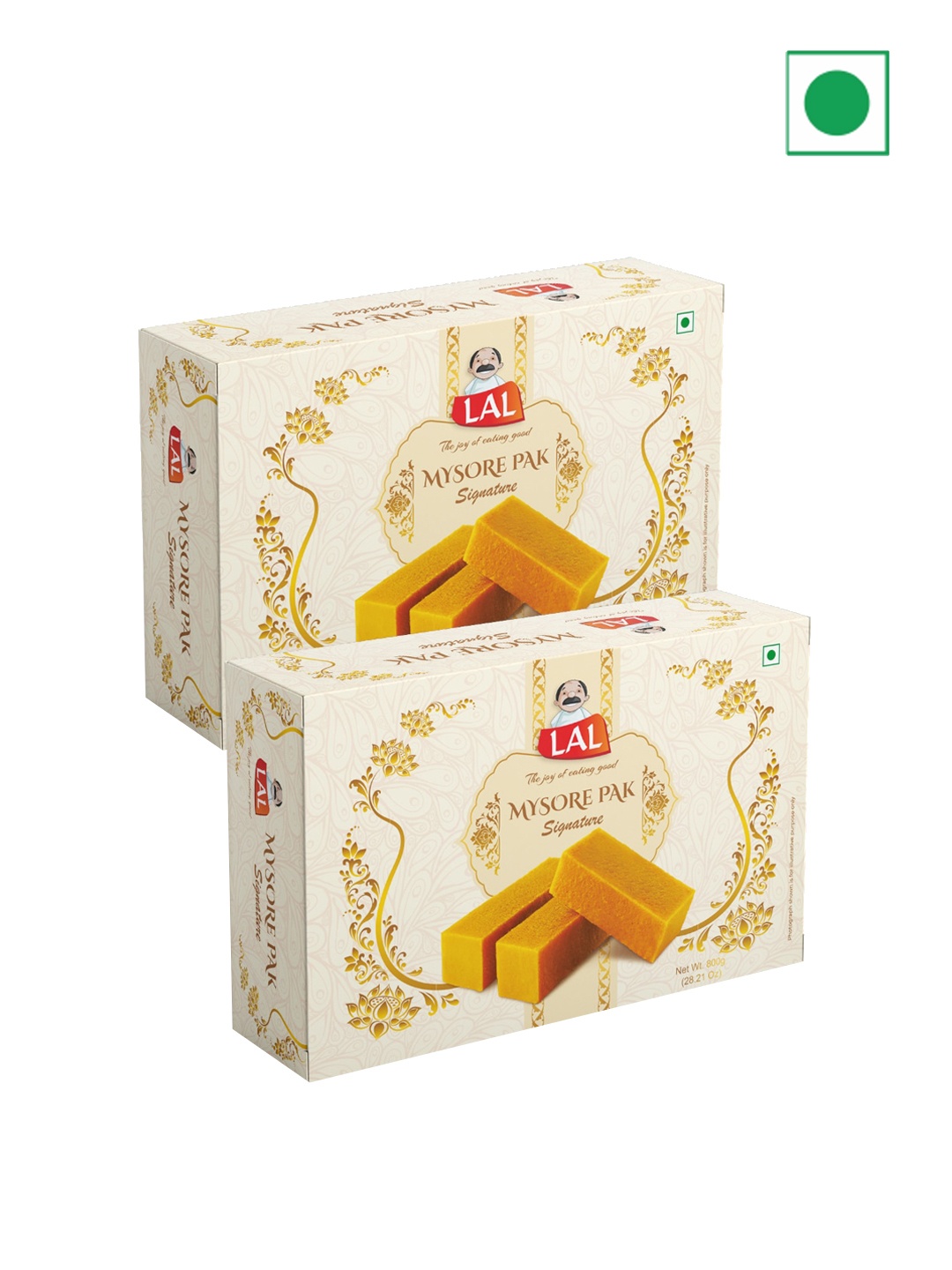 

LAL Pack of 2 Mysore Pak Signature Sweets-800gm Each, Brown