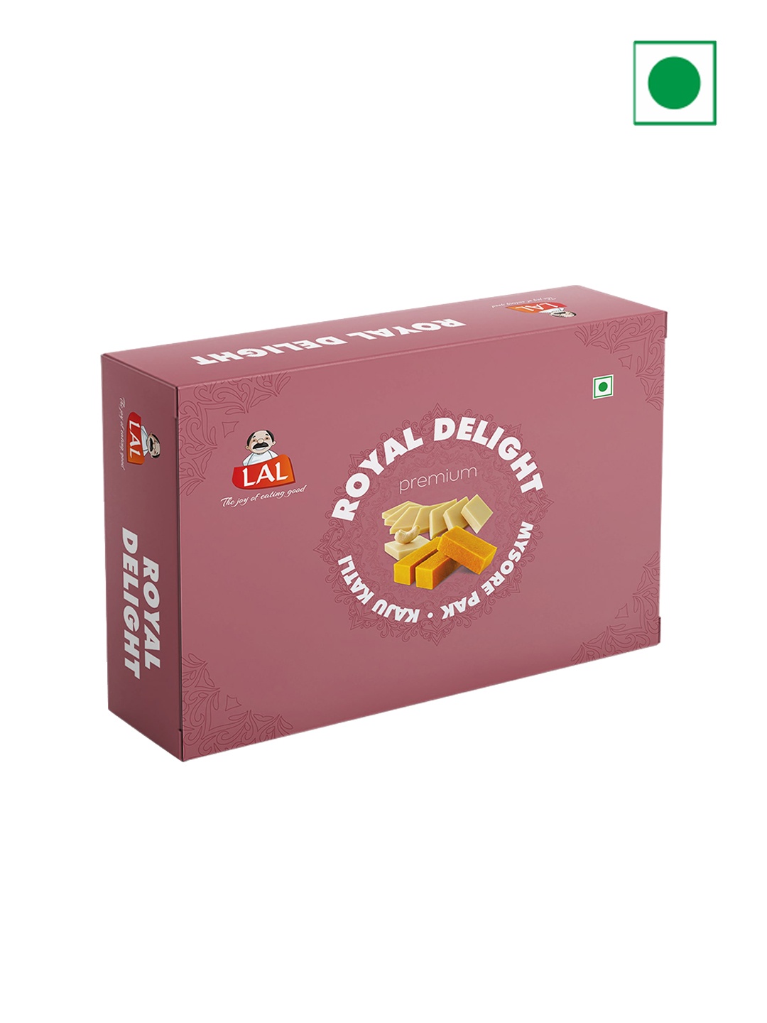 

LAL Royal Delight Kaju Katli & Mysore Pak-400 Gms, Magenta
