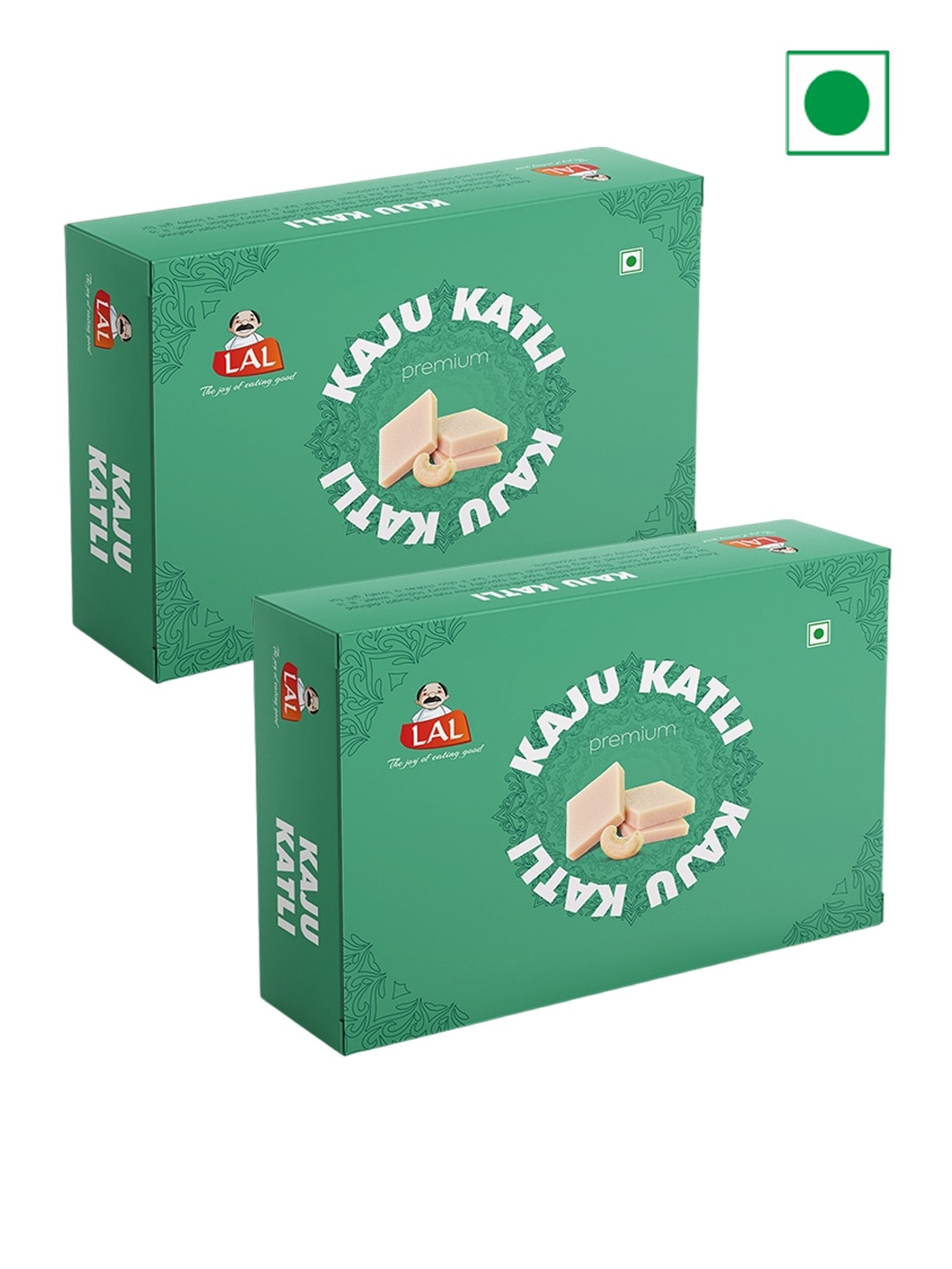 

LAL Pack of 2 Kaju Katli Premium Sweets-200 Gms Each, Green