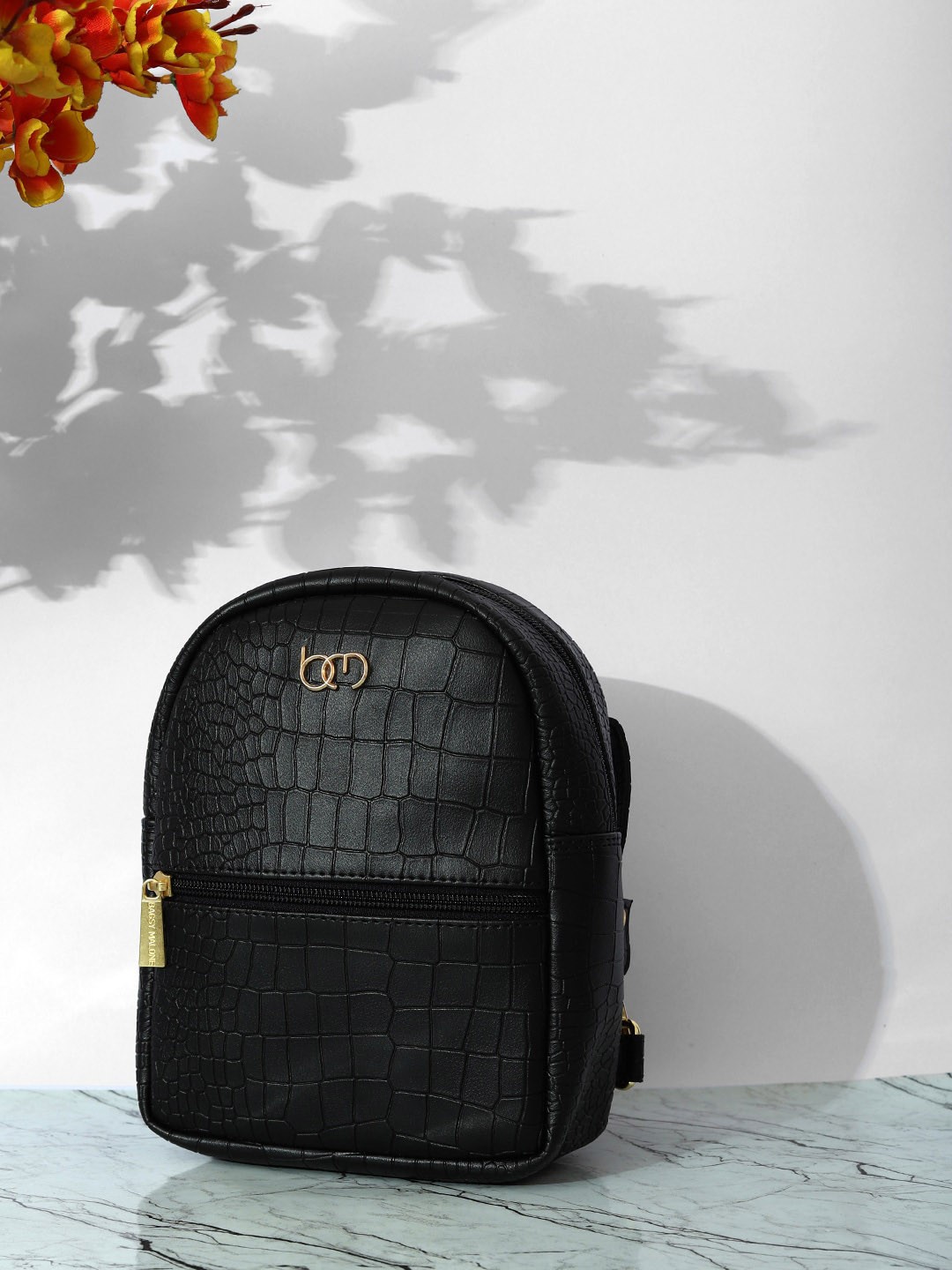 

Bagsy Malone Textured Structured Backpack Bag, Black