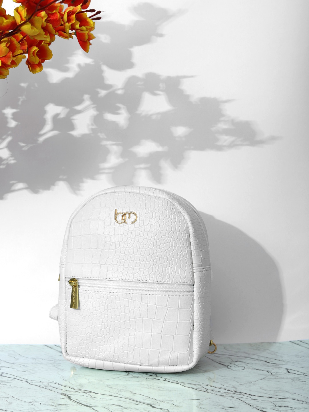 

Bagsy Malone Textured Structured Backpack Bag, White