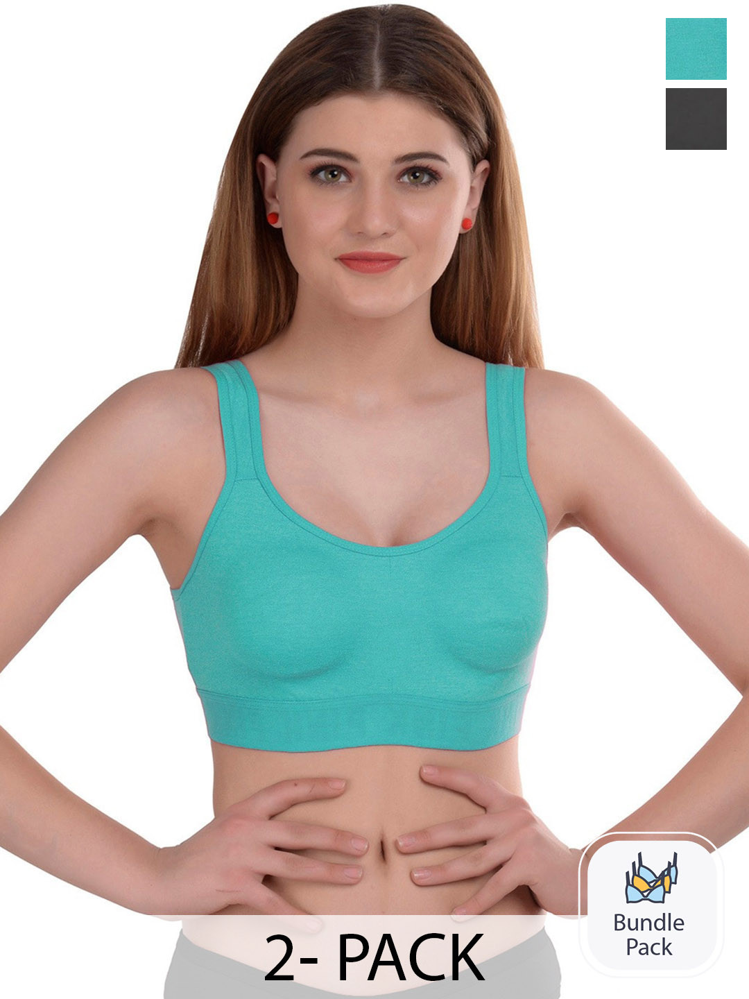 

AROUSY Pack Of 2 Cotton Lingerie Set, Green